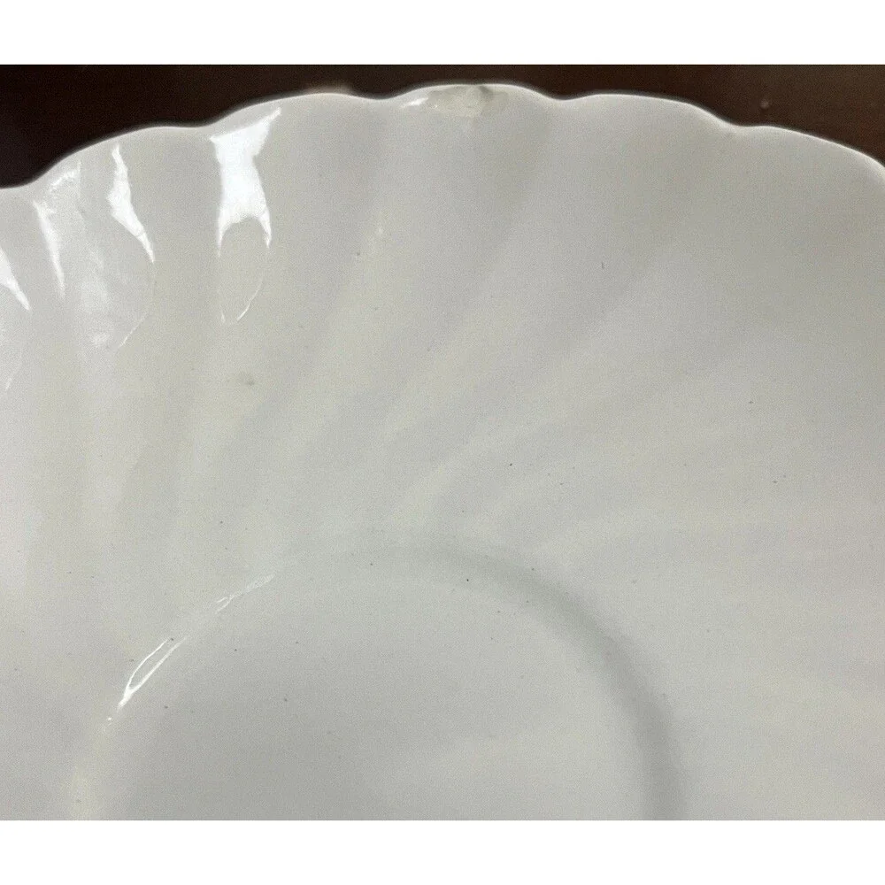 Myott Meakin‎ Staffordshire England Olde Chelsea White Swirl Saucer Plates Set 2